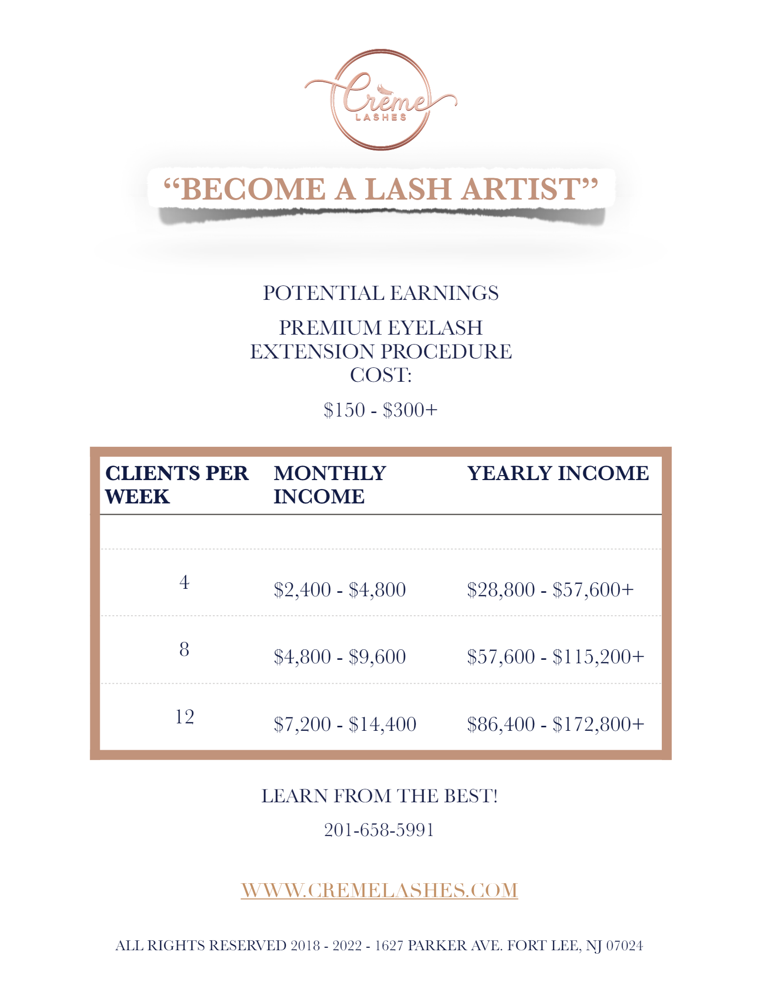Creme Lashes - Potential Earnings